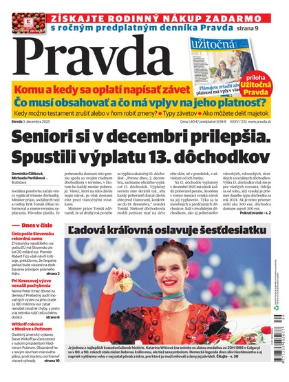 E-magazín Denník Pravda 3. 12. 2025 - OUR MEDIA SR a. s.