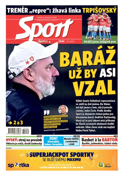 E-magazín Sport - 03.12.2025 - CZECH NEWS CENTER a. s.