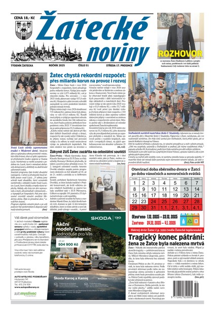 E-magazín Žatecké noviny 51/25 - Ohře Media