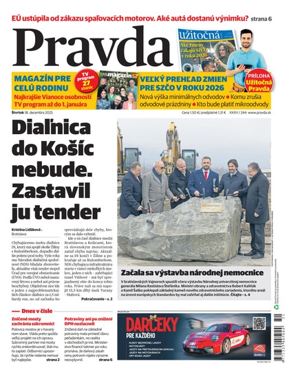E-magazín Denník Pravda 18. 12. 2025 - OUR MEDIA SR a. s.