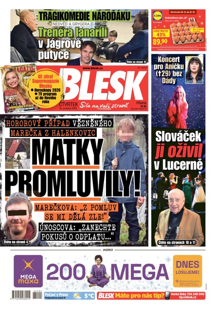 E-magazín Blesk - 18.12.2025 - CZECH NEWS CENTER a. s.