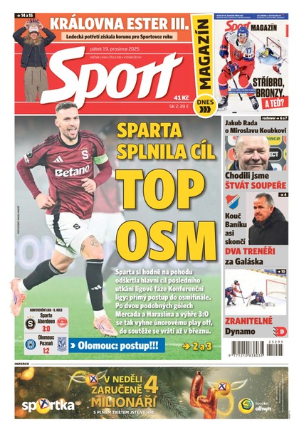 E-magazín Sport - 19.12.2025 - CZECH NEWS CENTER a. s.
