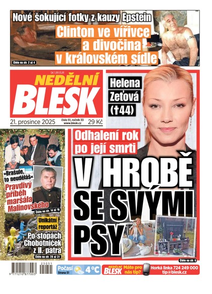 E-magazín NEDĚLNÍ BLESK - 21.12.2025 - CZECH NEWS CENTER a. s.