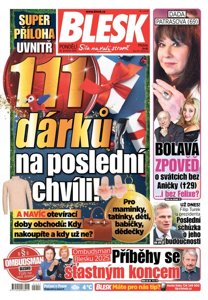 E-magazín Blesk - 22.12.2025 - CZECH NEWS CENTER a. s.