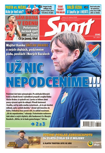 E-magazín Sport - 13.01.2026 - CZECH NEWS CENTER a. s.