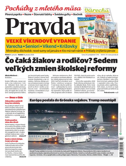 E-magazín Denník Pravda 16. 1. 2026 - OUR MEDIA SR a. s.