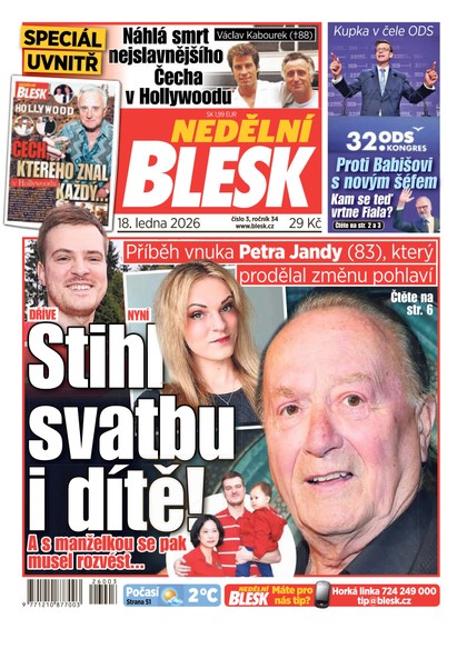 E-magazín NEDĚLNÍ BLESK - 18.01.2026 - CZECH NEWS CENTER a. s.
