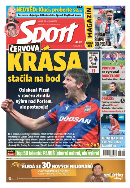 E-magazín Sport - 23.01.2026 - CZECH NEWS CENTER a. s.