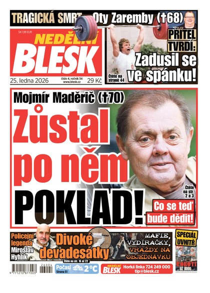 E-magazín NEDĚLNÍ BLESK - 25.01.2026 - CZECH NEWS CENTER a. s.