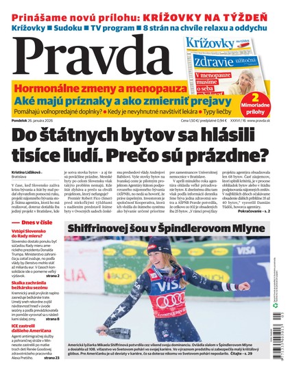 E-magazín Denník Pravda 26. 1. 2026 - OUR MEDIA SR a. s.