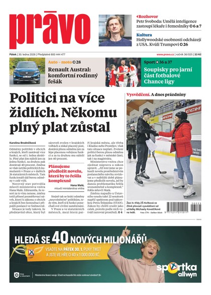 E-magazín Deník Právo - 30.1.2026 - Borgis, a.s.