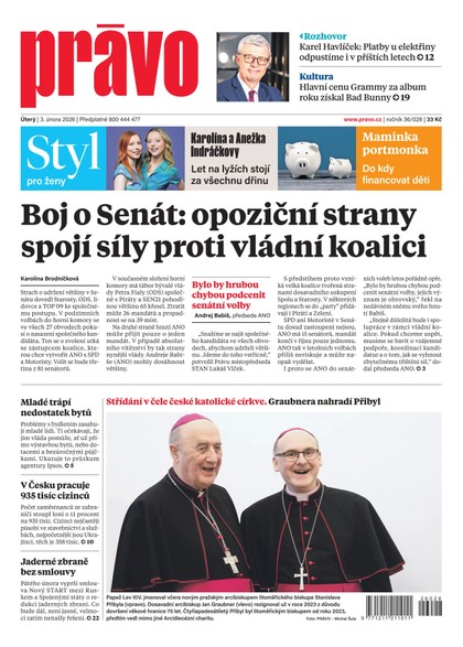 E-magazín Deník Právo - 3.2.2026 - Borgis, a.s.