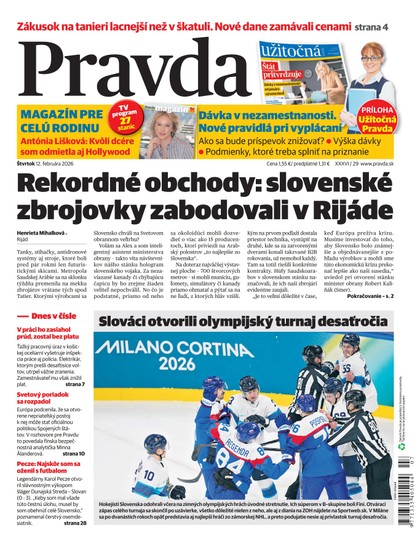 E-magazín Denník Pravda 12. 2. 2026 - OUR MEDIA SR a. s.