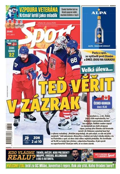 E-magazín Sport - 18.02.2026 - CZECH NEWS CENTER a. s.