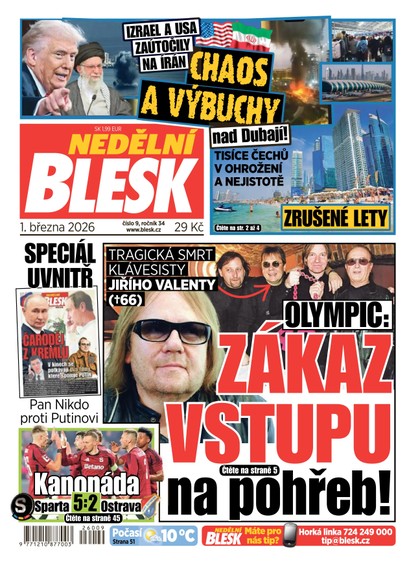 E-magazín NEDĚLNÍ BLESK - 01.03.2026 - CZECH NEWS CENTER a. s.