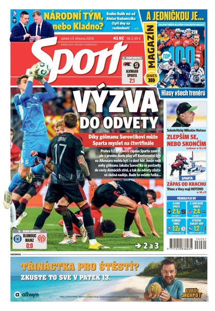 E-magazín Sport - 13.03.2026 - CZECH NEWS CENTER a. s.