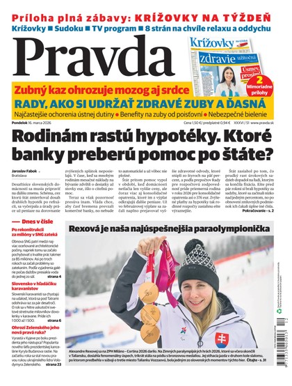 E-magazín Denník Pravda 16. 3. 2026 - OUR MEDIA SR a. s.