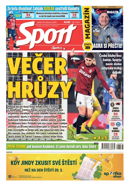 E-magazín Sport - 20.03.2026 - CZECH NEWS CENTER a. s.