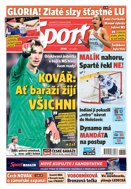 E-magazín Sport - 23.03.2026 - CZECH NEWS CENTER a. s.