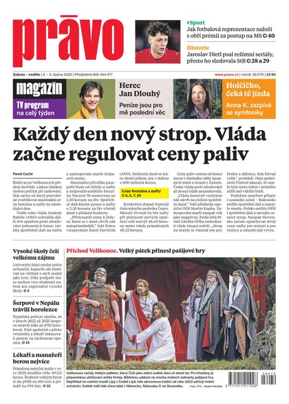 E-magazín Deník Právo - 4.4.2026 - Borgis, a.s.