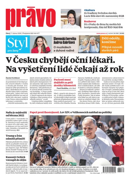 E-magazín Deník Právo - 7.4.2026 - Borgis, a.s.
