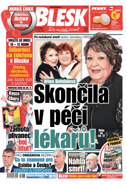 E-magazín Blesk - 14.04.2026 - CZECH NEWS CENTER a. s.