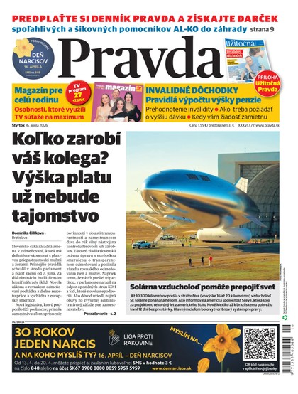 E-magazín Denník Pravda 16. 4. 2026 - OUR MEDIA SR a. s.