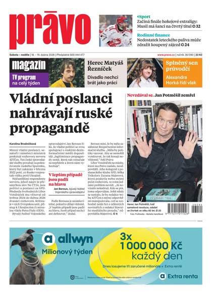E-magazín Deník Právo - 18.4.2026 - Borgis, a.s.