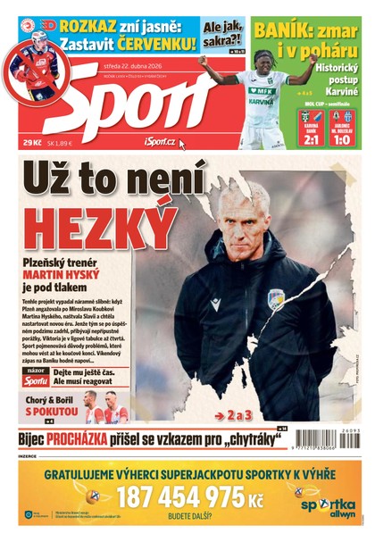 E-magazín Sport - 22.04.2026 - CZECH NEWS CENTER a. s.