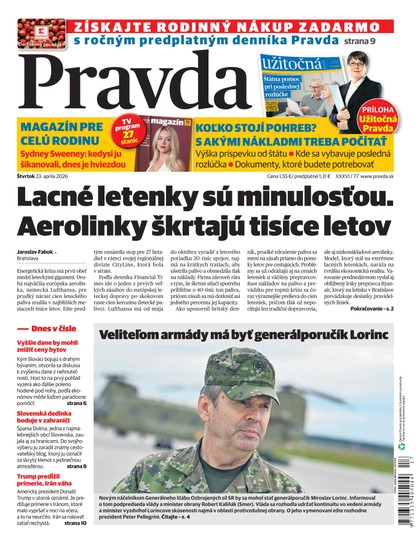 E-magazín Denník Pravda 23. 4. 2026 - OUR MEDIA SR a. s.
