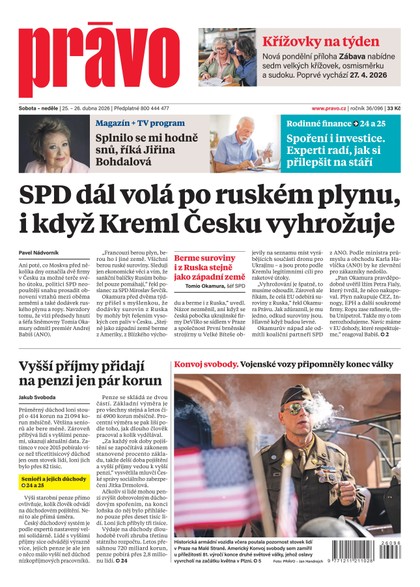 E-magazín Deník Právo - 25.4.2026 - Borgis, a.s.