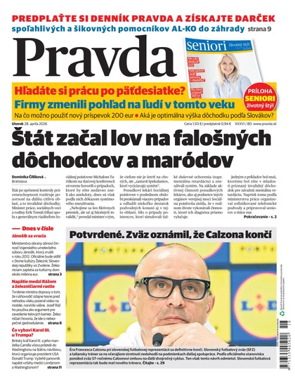 E-magazín Denník Pravda 28. 4. 2026 - OUR MEDIA SR a. s.