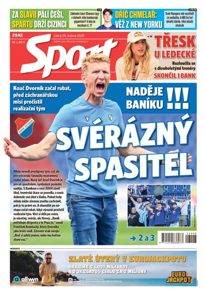 E-magazín Sport - 28.04.2026 - CZECH NEWS CENTER a. s.