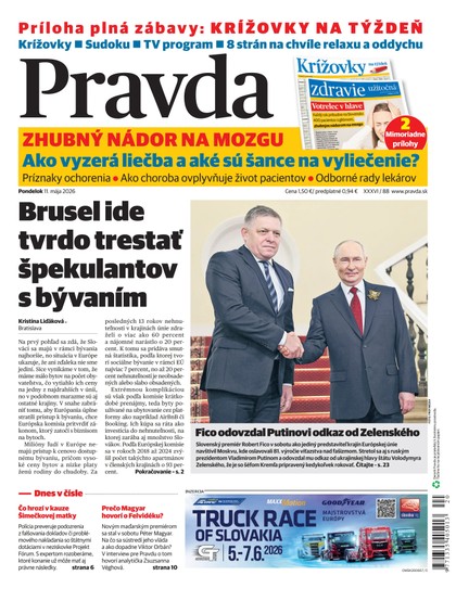 E-magazín Denník Pravda 11. 5. 2026 - OUR MEDIA SR a. s.
