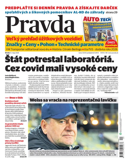 E-magazín Denník Pravda 13. 5. 2026 - OUR MEDIA SR a. s.