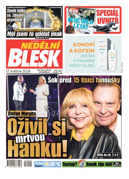 E-magazín NEDĚLNÍ BLESK - 17.05.2026 - CZECH NEWS CENTER a. s.
