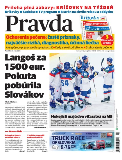 E-magazín Denník Pravda 18. 5. 2026 - OUR MEDIA SR a. s.