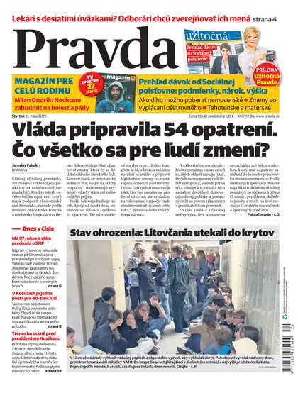 E-magazín Denník Pravda 21. 5. 2026 - OUR MEDIA SR a. s.