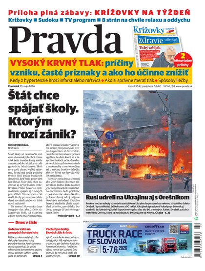 E-magazín Denník Pravda 25. 5. 2026 - OUR MEDIA SR a. s.