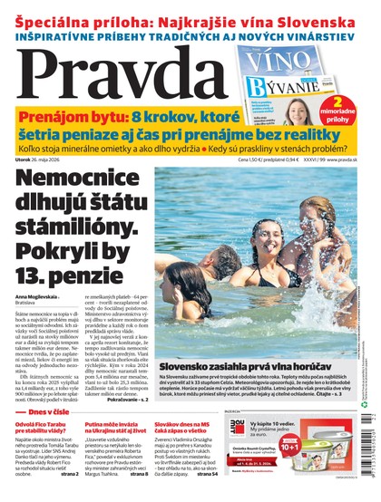 E-magazín Denník Pravda 26. 5. 2026 - OUR MEDIA SR a. s.