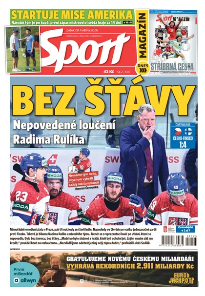 E-magazín Sport - 29.05.2026 - CZECH NEWS CENTER a. s.