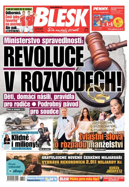 E-magazín Blesk - 02.06.2026 - CZECH NEWS CENTER a. s.