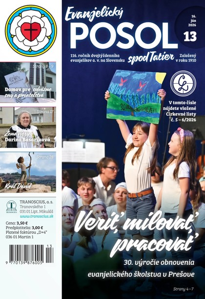 E-magazín Evanjelický posol spod Tatier 13/2026 - TRANOSCIUS a.s.
