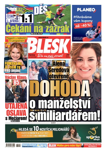 E-magazín Blesk - 19.06.2026 - CZECH NEWS CENTER a. s.