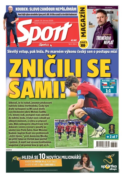 E-magazín Sport - 19.06.2026 - CZECH NEWS CENTER a. s.