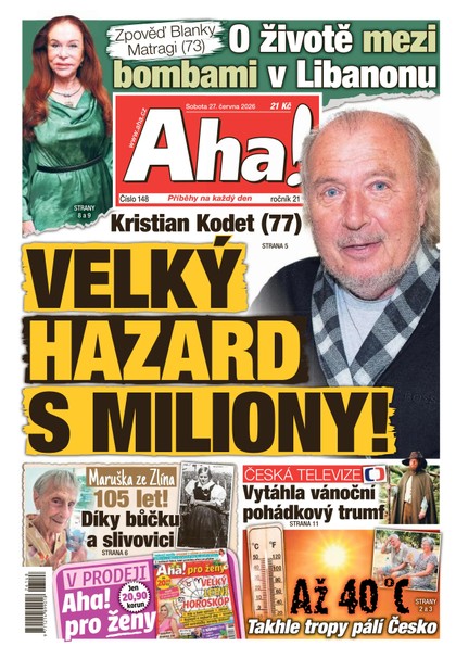 E-magazín AHA! - 27.06.2026 - CZECH NEWS CENTER a. s.