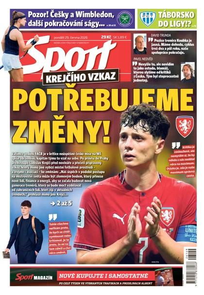 E-magazín Sport - 29.06.2026 - CZECH NEWS CENTER a. s.