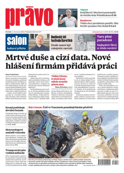E-magazín Deník Právo - 2.7.2026 - Borgis, a.s.