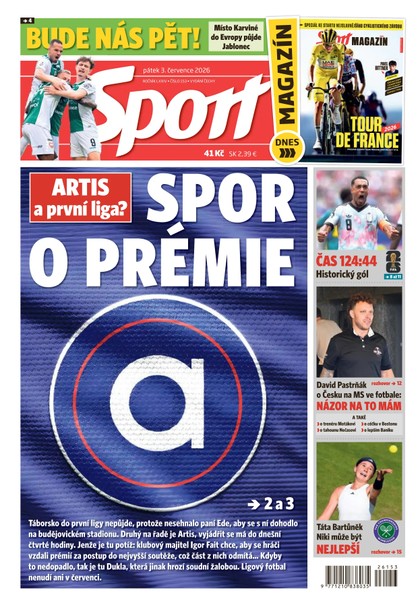 E-magazín Sport - 03.07.2026 - CZECH NEWS CENTER a. s.