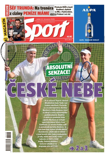 E-magazín Sport - 10.07.2026 - CZECH NEWS CENTER a. s.